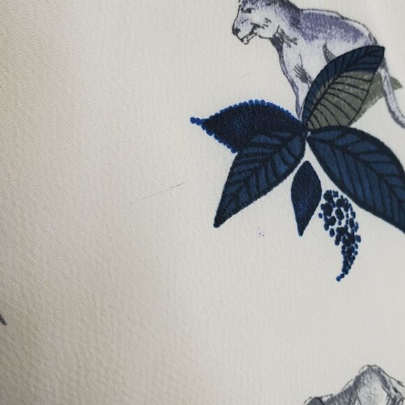 ZARA top big cat jungle button up casual top blouse XS - Picture 6 of 9